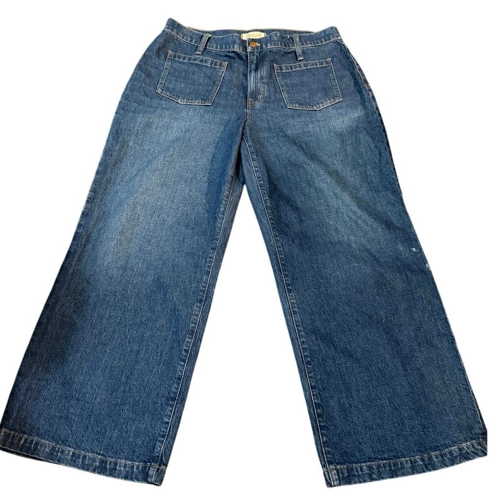 Madewell Perfect Vintage Wide Leg Jeans Womens 32 P Dark Wash High Rise